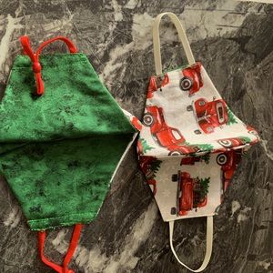 Trucks with trees pattern toddler mask